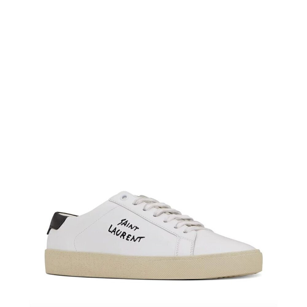 Saint Laurent Court Classic Sl/06 Embroidered Sneakers White Womens 36 6 - Picture 2 of 14